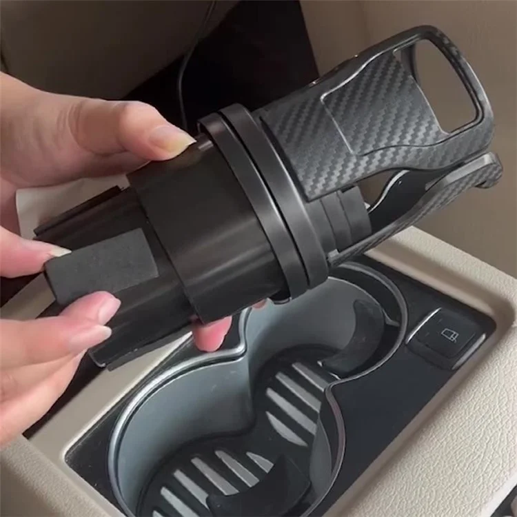 CARFU AC-2380 2-en-1 Portavasos de coche de 360 grados, soporte giratorio para bebidas de coche