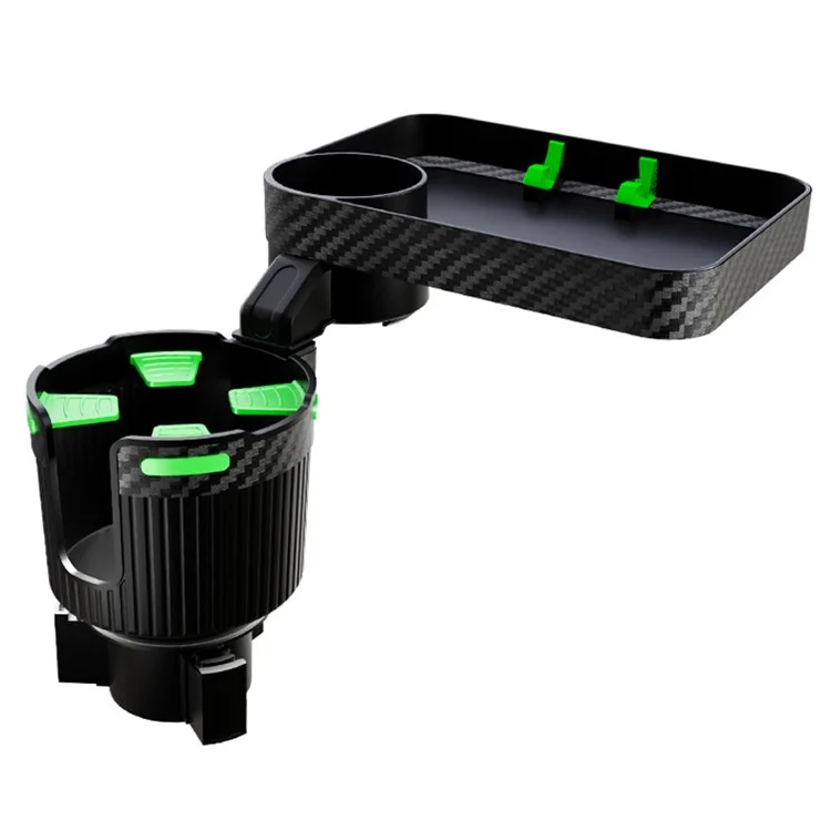 CARFU AC-2392 Bandeja cuadrada para coche Removible Taza aislada grande Contenedor de comida y bebida para el coche - Verde