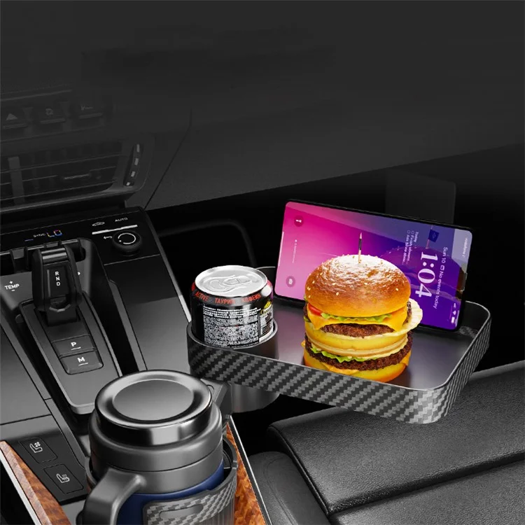 CARFU AC-2392 Bandeja cuadrada para coche Removible Taza aislada grande Contenedor de comida y bebida para el coche - Verde