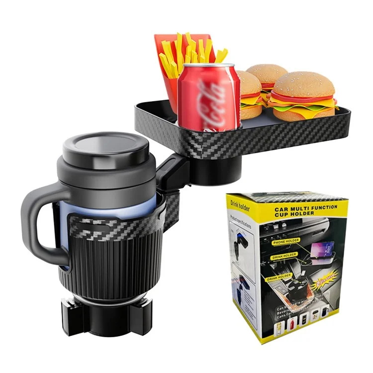 CARFU AC-2392 Bandeja cuadrada para coche Removible Taza aislada grande Contenedor de comida y bebida para el coche - Verde
