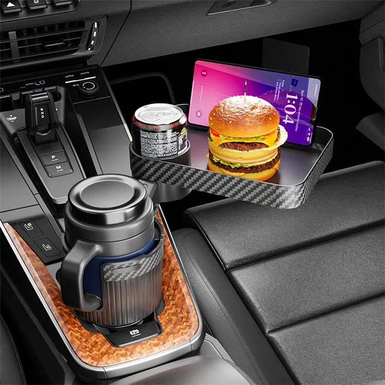 CARFU AC-2392 Bandeja cuadrada para coche Removible Taza aislada grande Contenedor de comida y bebida para el coche - Verde