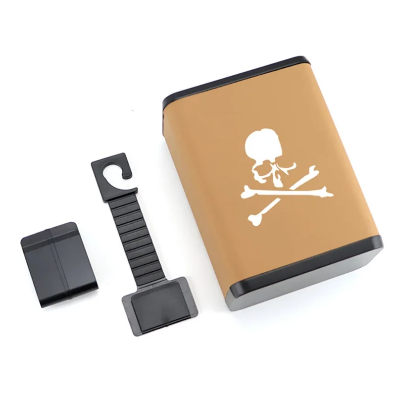 ABS Plastic + Leather Car Trash Bin Hanging Can for Back Seat Headrest Garbage Storage Box - Brown