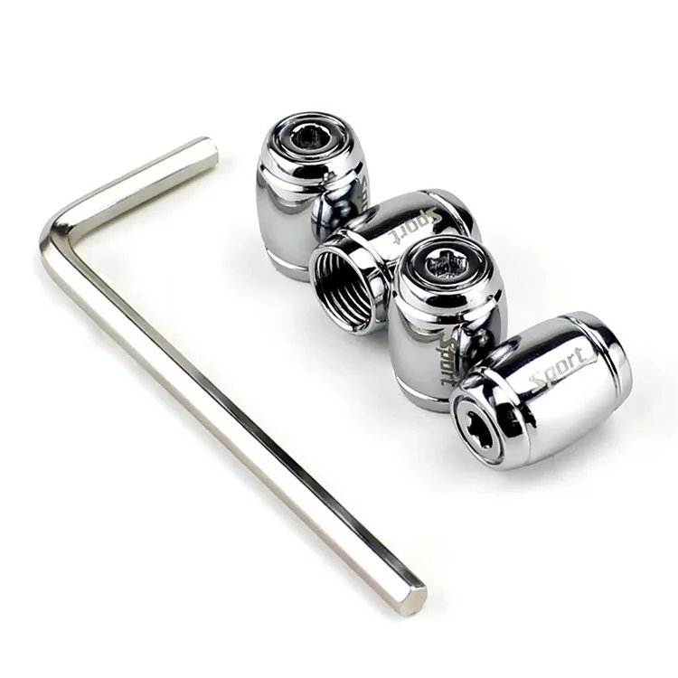 4Pcs Motorcycle Car Tire Valve Stem Cover Caps Anti-leak Brass Wheel Valve Caps - Silver
