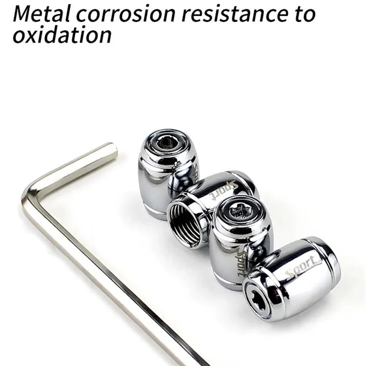 4Pcs Motorcycle Car Tire Valve Stem Cover Caps Anti-leak Brass Wheel Valve Caps - Silver