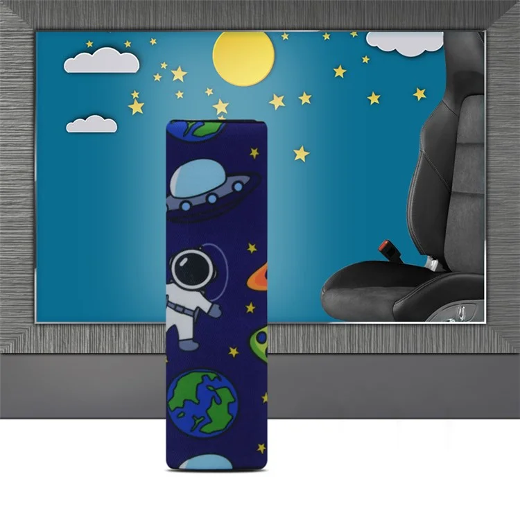 2 pezzi Coprisedile Cintura di Sicurezza Auto con Motivo a Cartone Animato per Bambini, Imbottitura Traspirante - Dinosauro Cartoon