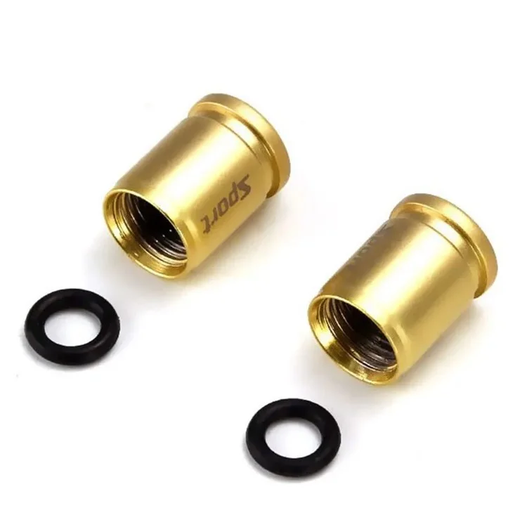 4Pcs Sport Style Motorcycle Car Tire Valve Stem Cover Caps Replace Brass Wheel Valve Caps - Gold