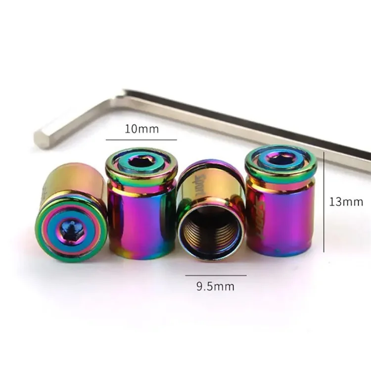 4Pcs Sport Style Motorcycle Car Tire Valve Stem Cover Caps Replace Brass Wheel Valve Caps - Gold
