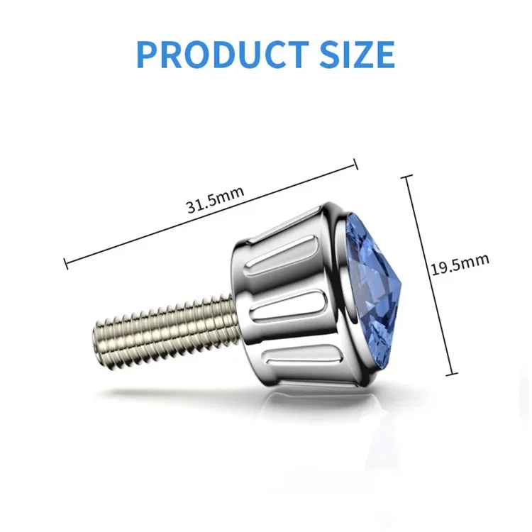 Car License Plate Screws Fastener with Bling Rhinestone Bolt Caps Anti Theft Screws Set for Locking Car Tag - Pink