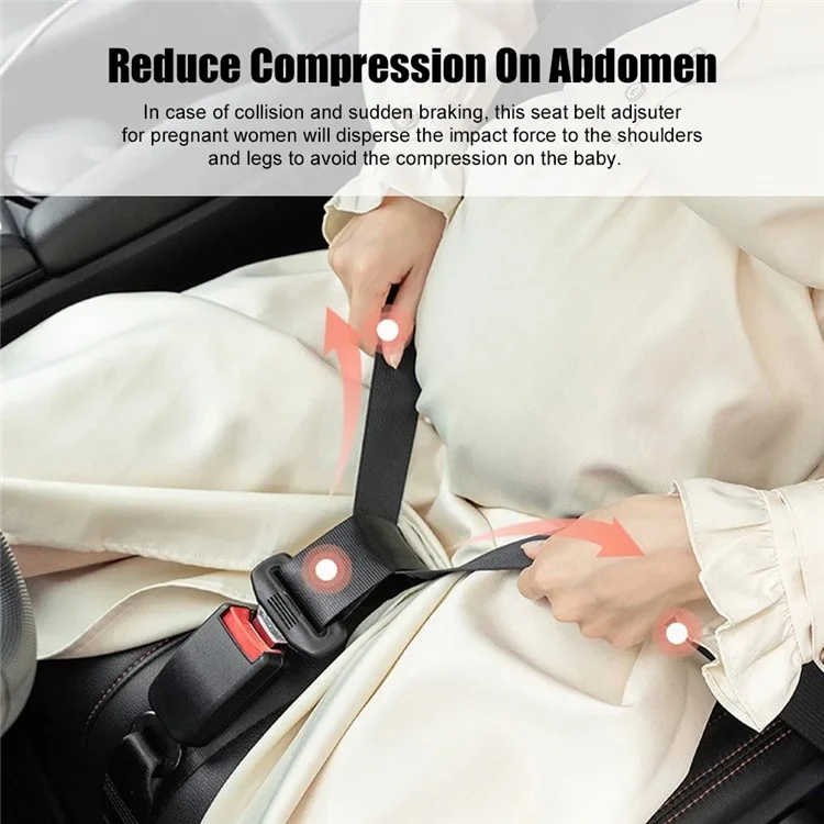 Car Seat Belt Extension Adjustable Seatbelt Safety Lock Extender for Pregnant Women - Beige