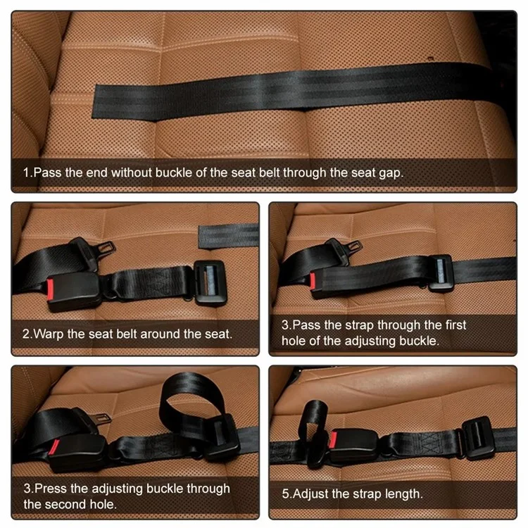 Car Seat Belt Extension Adjustable Seatbelt Safety Lock Extender for Pregnant Women - Beige