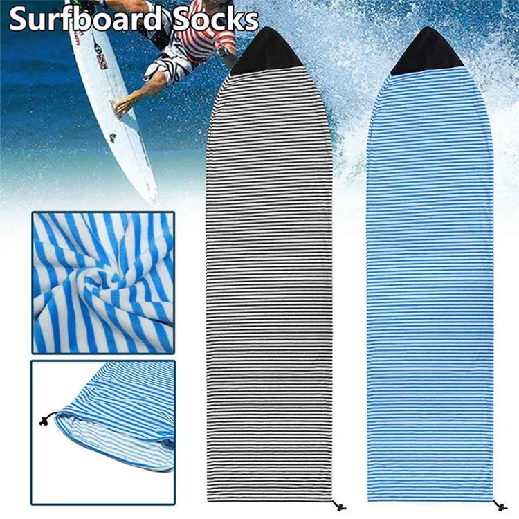 Surfboard -schutzbeutel Gestreiftes Muster Mikrofaser -stoff -surfboard -sockenabdeckung, Größe L: 230*50 cm - Blau