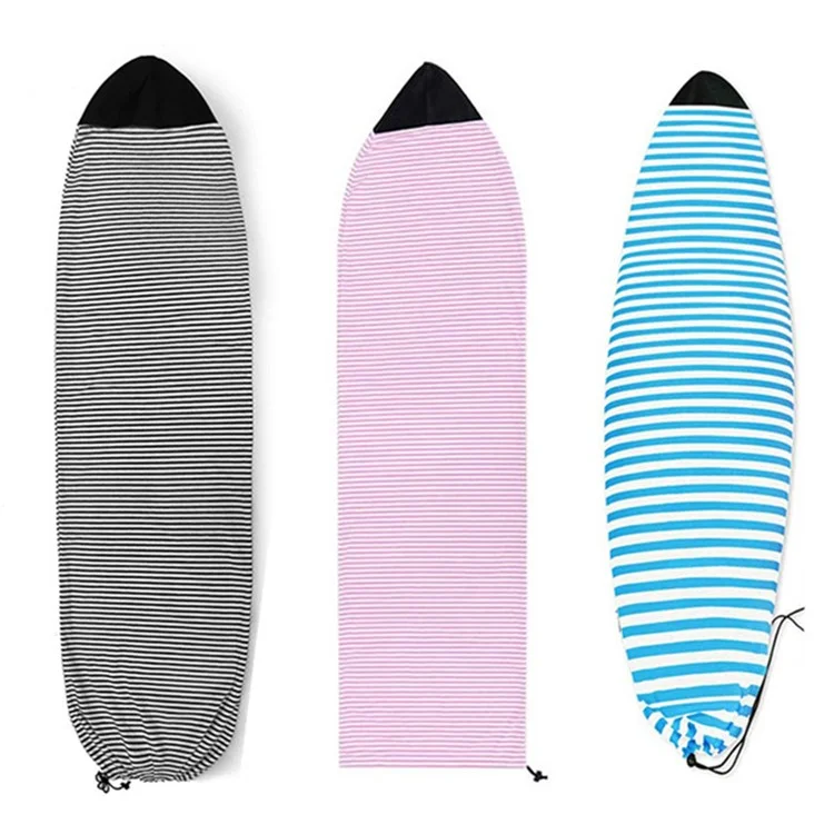Surfing Board Protective Bag Striped Pattern Microfiber Cloth Surfboard Sock Cover, Size L: 230*50cm - Blue
