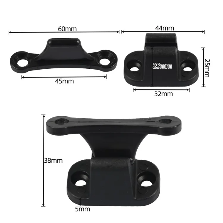A8624 2 Paires Noir Retainer Kit pour Camping-Car RV Motorhome T-Shape Door Stop Retaining Catch Holder Set avec Vis #2-2