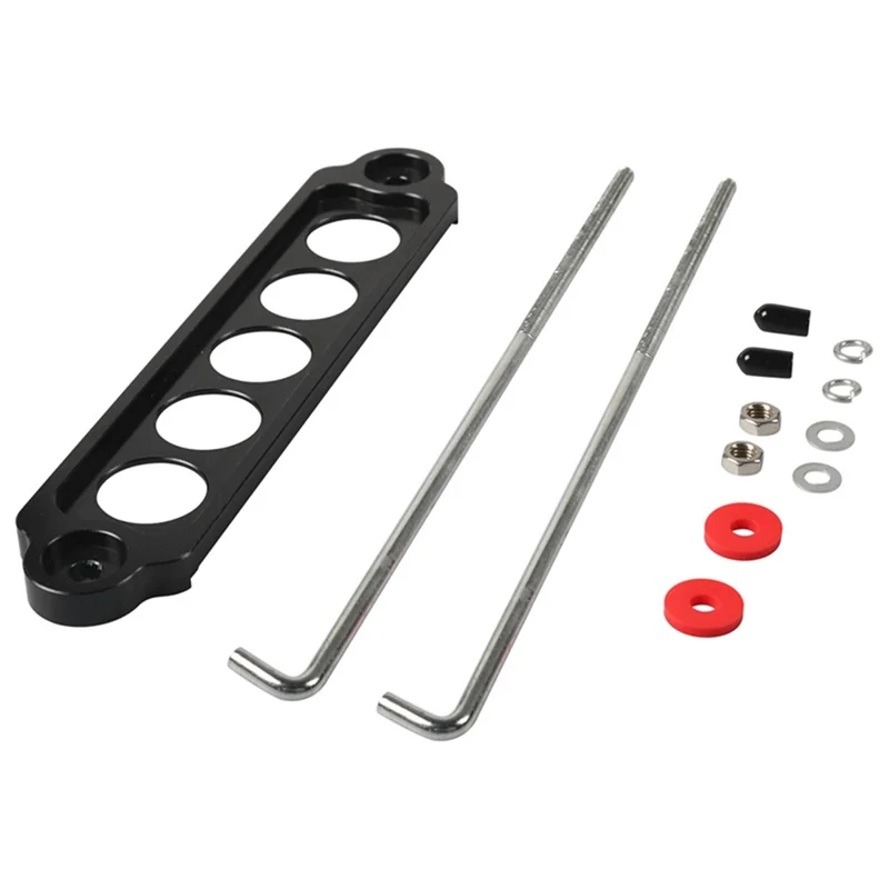 A8681 Aluminum Alloy Car Battery Holder Bracket Vehicles Trucks Battery Mount Bracket (Hook Length 250) - Black