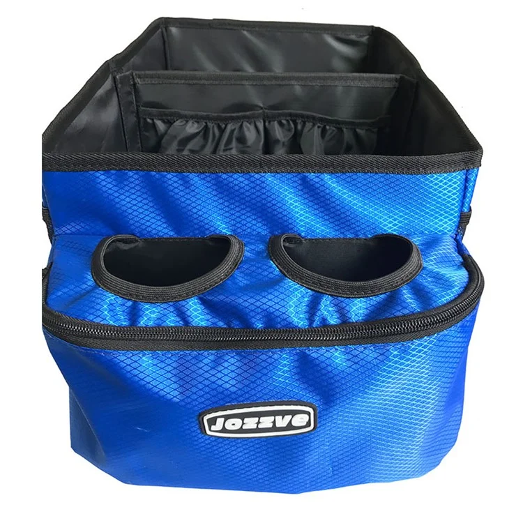 Scatola portatile per il bagagliaio dell'auto Organizer pieghevole in tessuto 600D Contenitore per bottiglie d'acqua e varie - Blu