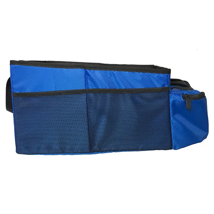 Scatola portatile per il bagagliaio dell'auto Organizer pieghevole in tessuto 600D Contenitore per bottiglie d'acqua e varie - Blu