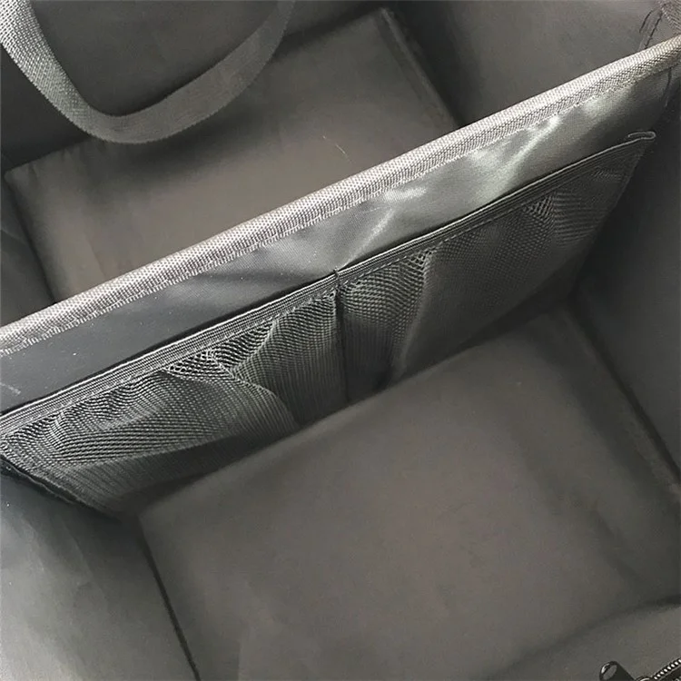 Scatola portatile per il bagagliaio dell'auto Organizer pieghevole in tessuto 600D Contenitore per bottiglie d'acqua e varie - Blu