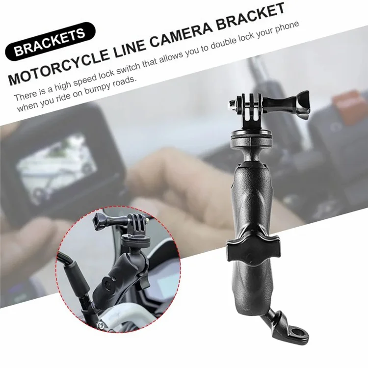 BSDDP RH-F0201 Für GoPro / DJI / Insta360 Actionkamera Motorradhalterung Aluminiumlegierung+ABS Dashcam Halterung - Rückspiegel Halterung
