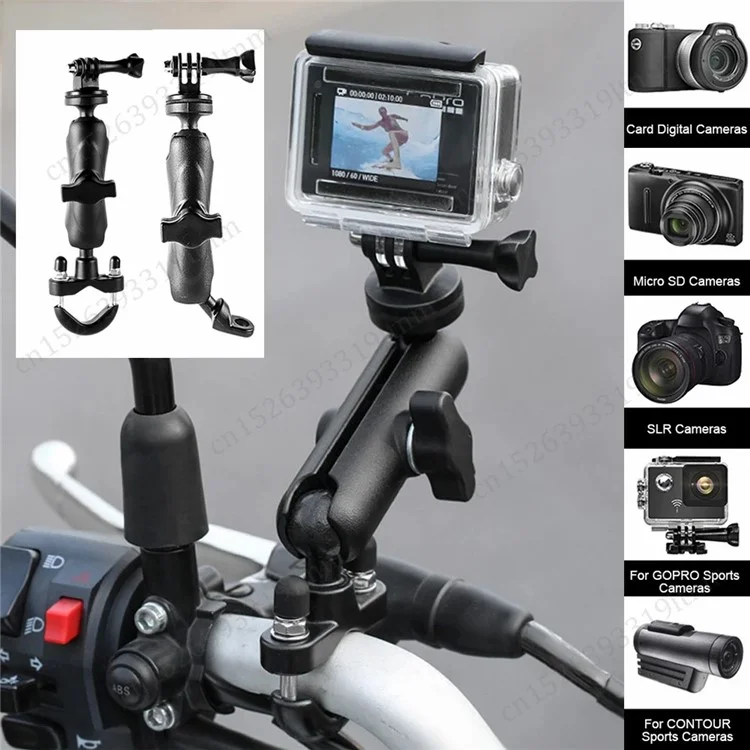 BSDDP RH-F0201 Für GoPro / DJI / Insta360 Actionkamera Motorradhalterung Aluminiumlegierung+ABS Dashcam Halterung - Rückspiegel Halterung