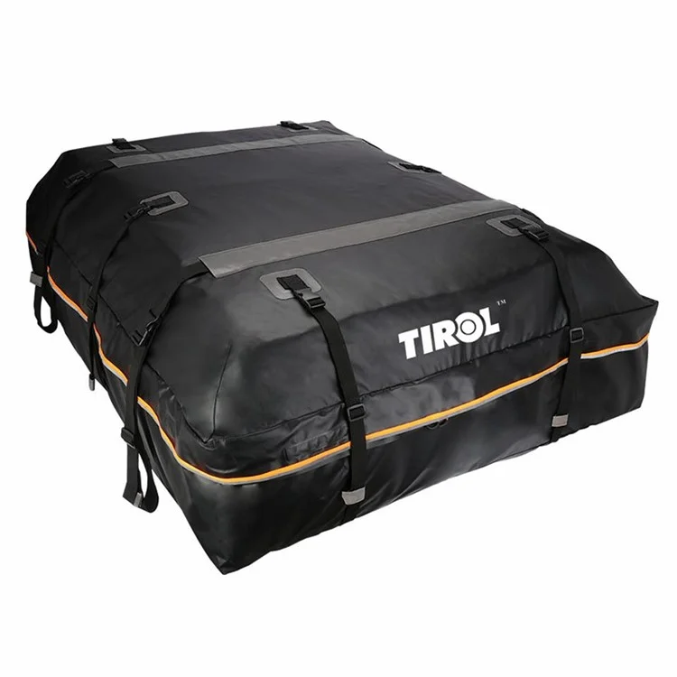 TIROL T26967 20-inch Car SUV Roof Bag 500D PVC Vehicle Roof Luggage Storage Bag Rainproof Cargo Bag - Black