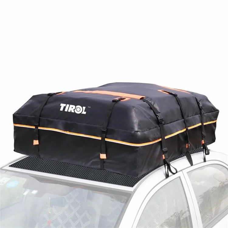 TIROL T26967 20-inch Car SUV Roof Bag 500D PVC Vehicle Roof Luggage Storage Bag Rainproof Cargo Bag - Black