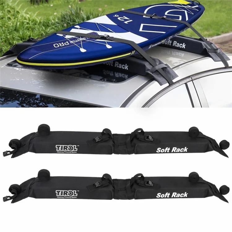 TIROL T25454 2 Peças Suporte de Bagagem no Teto do Carro Espuma Macia Universal Rack de Carga no Teto do Carro