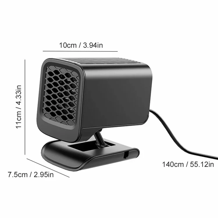 Chauffage de voiture pliable 12V N02 pour le dégivrage et la désembuage du pare-brise, ventilateur de chauffage intérieur pour véhicule