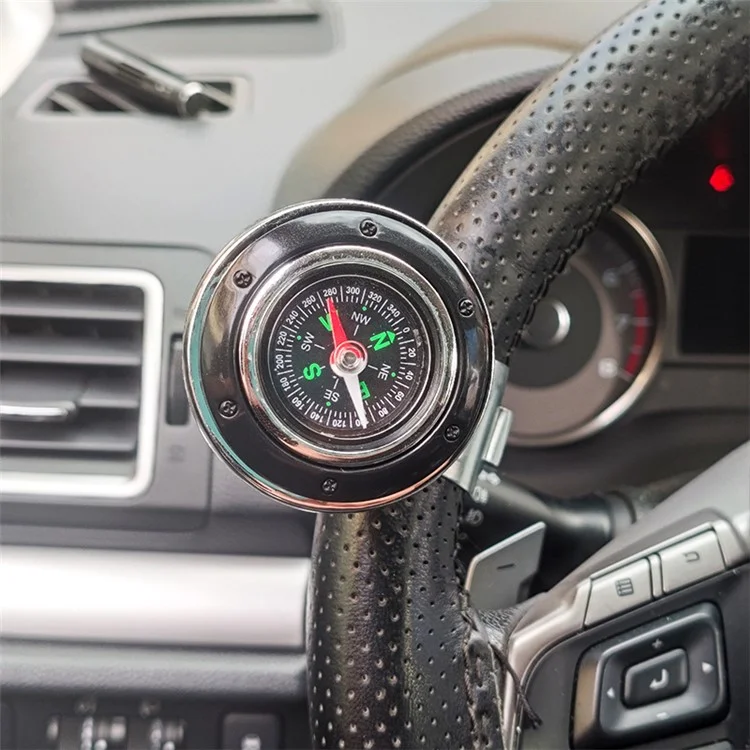 Boîtier du volant de direction en plastique + fer CARFU Compass Car Steering Auxiliary Booster Control Handle - Noir
