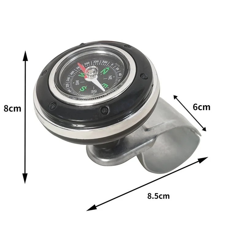 Boîtier du volant de direction en plastique + fer CARFU Compass Car Steering Auxiliary Booster Control Handle - Noir