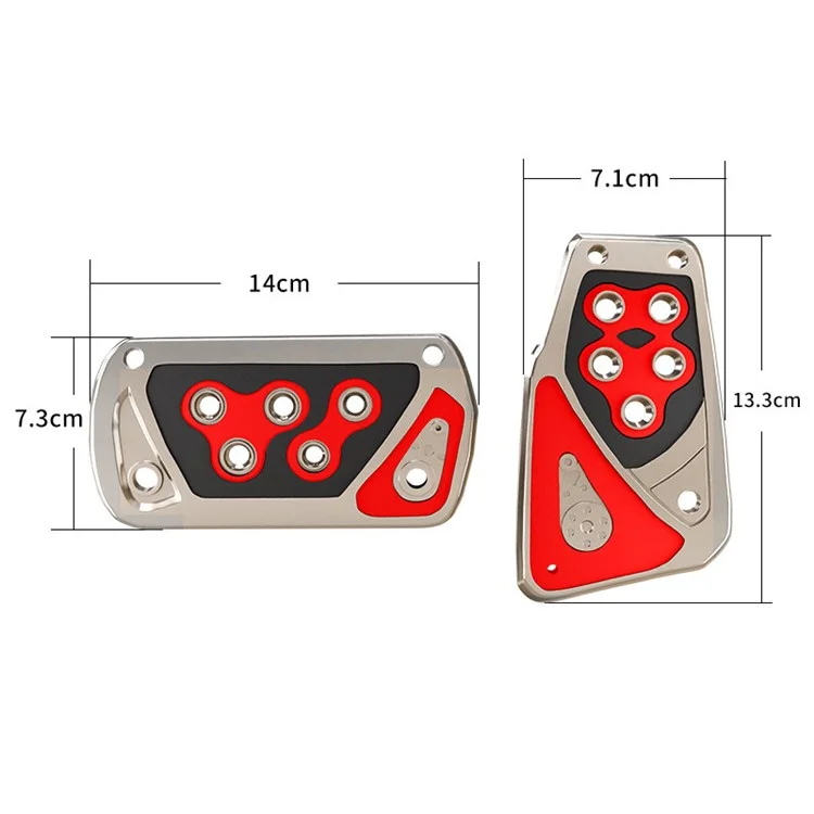 Pédales de voiture CARFU AC-529A pour transmission automatique ABS anti-dérapage - Rouge