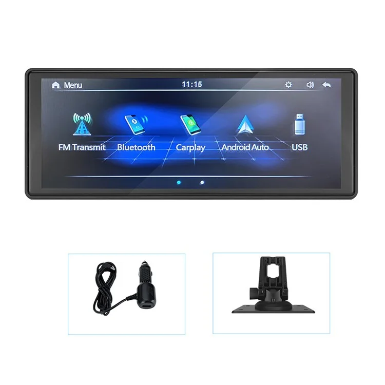 W912 Lecteur vidéo pour voiture portable 10,26 pouces HD avec rotation 360 degrés, prise en charge de la connexion miroir, de la carte TF