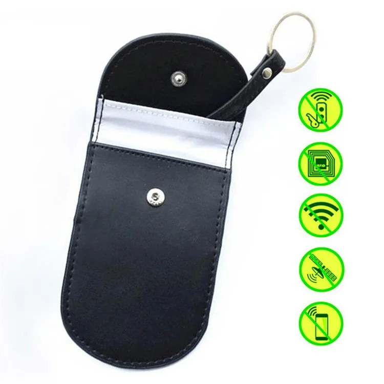 Autoschlüssel-Signalblockierende Tasche, Diebstahlschutz, RFID-Blockierung, echtes Kuhlederfutteral für Autoschlüssel