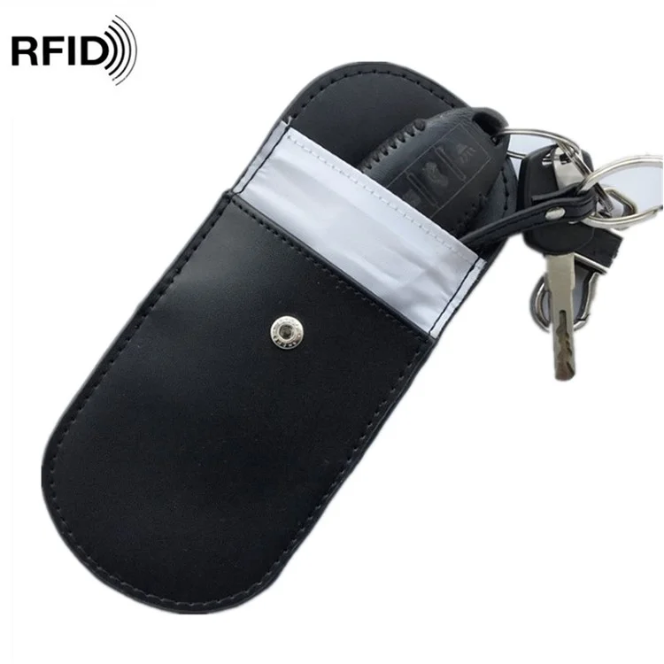 Autoschlüssel-Signalblockierende Tasche, Diebstahlschutz, RFID-Blockierung, echtes Kuhlederfutteral für Autoschlüssel