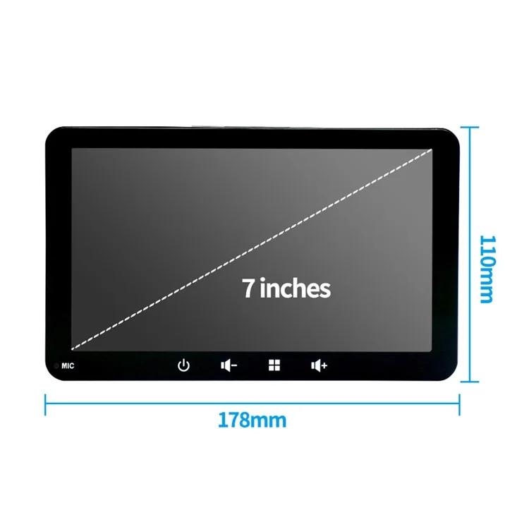 W507D 7-inch HD Touch Display Portable Car Play with 12-LED Camera, 2.4GHz WiFi Car Monitor, Suction Holder