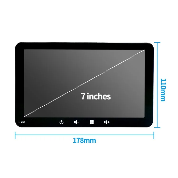 W507C Mirror Link Android Auto Car Play 7-inch HD Touch Display Car Stereo with 12-LED Camera, Flat Stand