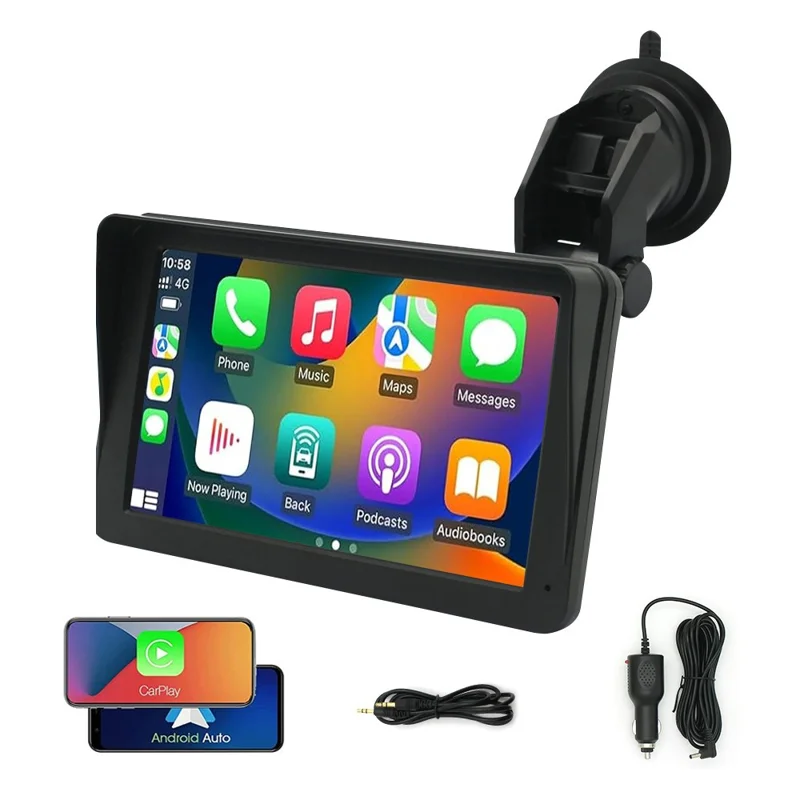 7-дюймовый сенсорный экран HD Car Play Mirror Link Android Auto Portabe Car Stereo с функцией FM-радио W506A