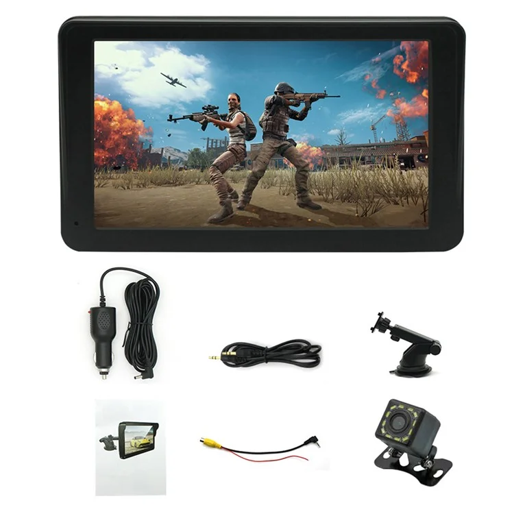 W506B Mirror Link Android Auto Car Play with 12-LED Camera, 7-inch HD Touch Screen Car Stereo with Stand