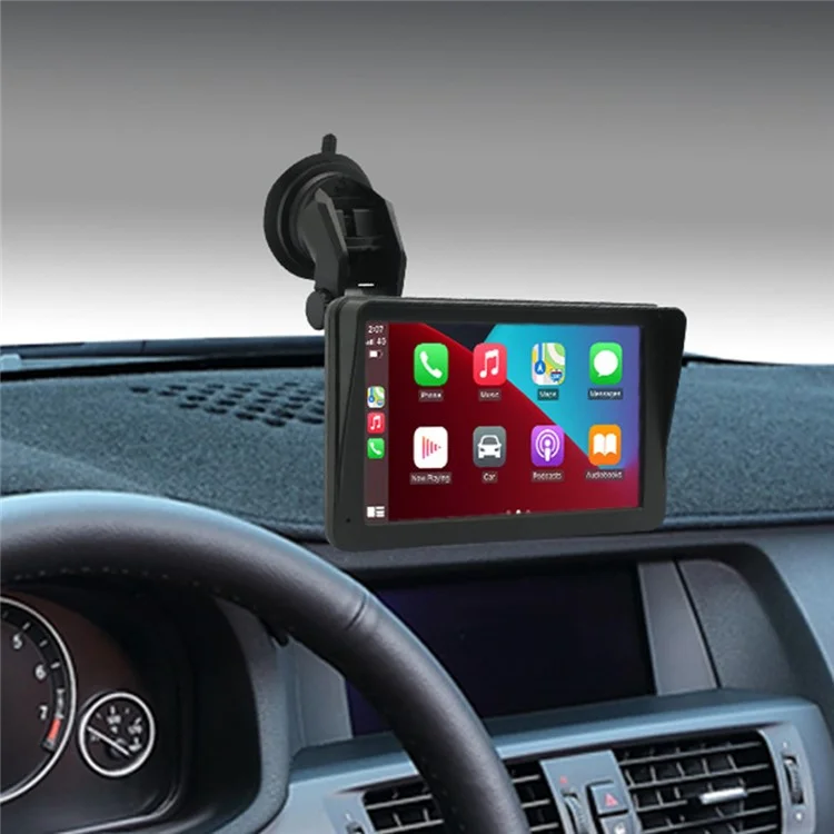 W506B Mirror Link Android Auto Car Play with 12-LED Camera, 7-inch HD Touch Screen Car Stereo with Stand