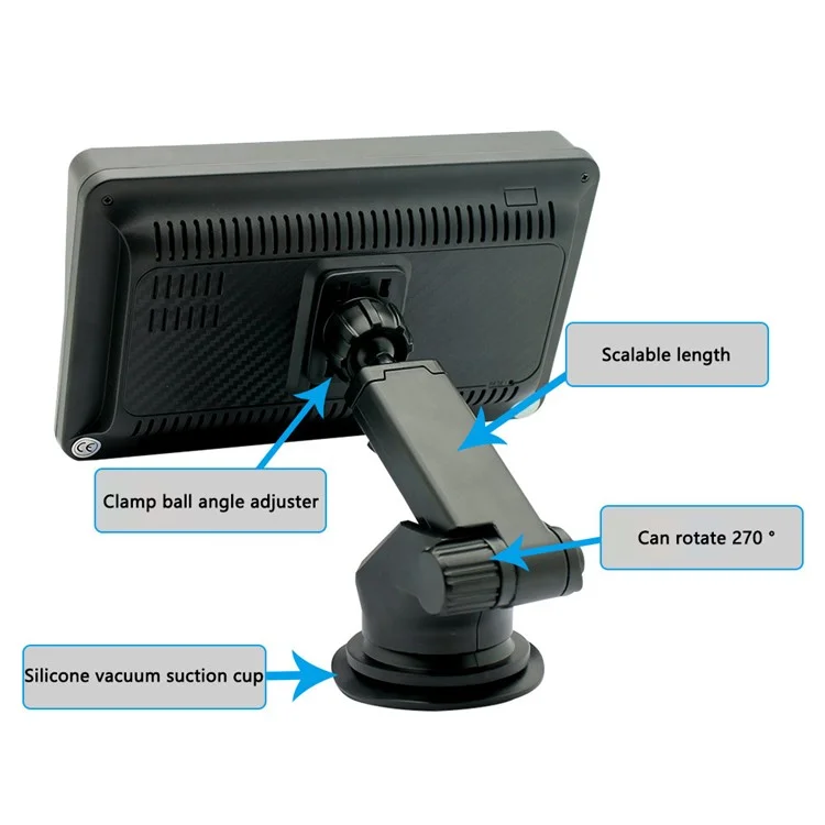 W506B Mirror Link Android Auto Car Play with 12-LED Camera, 7-inch HD Touch Screen Car Stereo with Stand