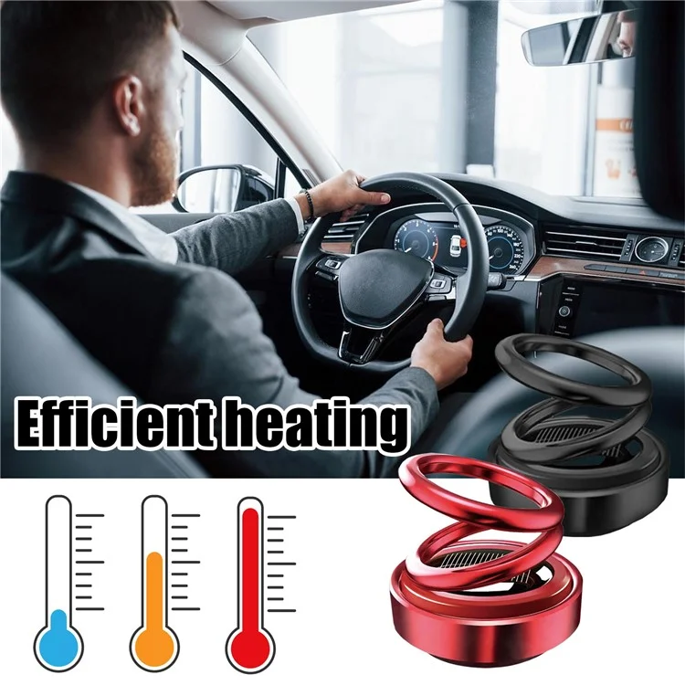 RAYHONG RAD04-A004 Radiateur Vibrant Portable Mini Purificateur d'air Chauffage Cinétique Solaire pour Intérieur de Voiture - Rouge 