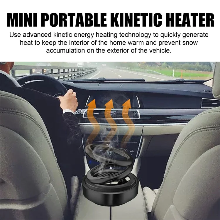 RAYHONG RAD04-A004 Radiateur Vibrant Portable Mini Purificateur d'air Chauffage Cinétique Solaire pour Intérieur de Voiture - Rouge 
