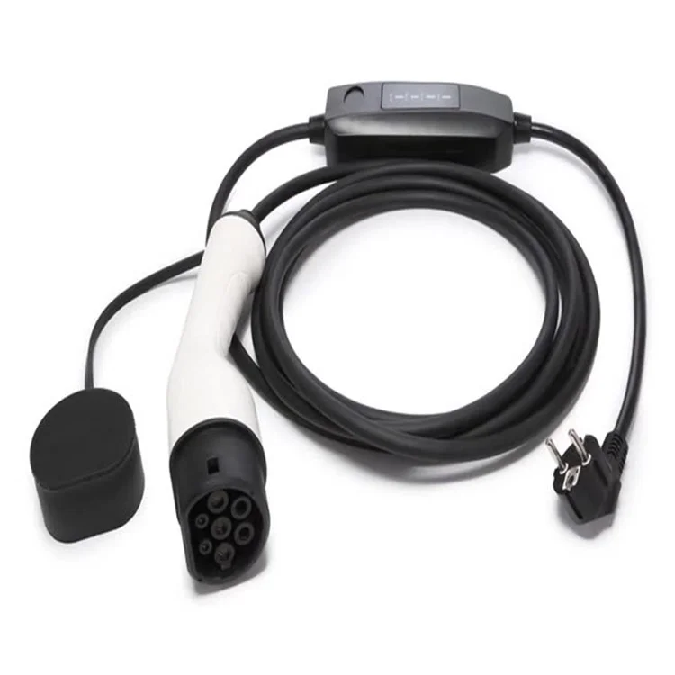 EU Plug 5m Cable Portable Charger for New Energy Electric Vehicle - 13A