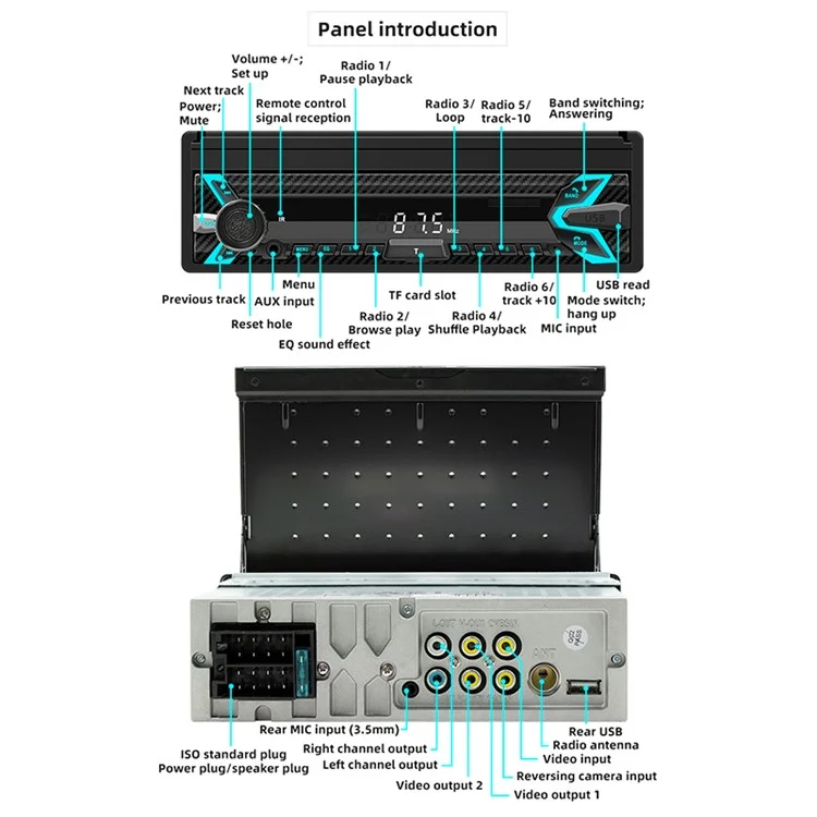 9613W de 7 Polegadas MP5 Player Wired / Exibição de Vídeo Automático do CarPlay Sem Fio Android