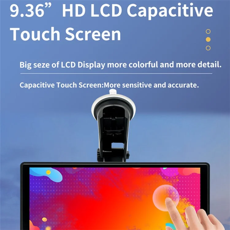 W508D 9.36-Inch Portable Car Play Display with Dual Brackets and AHD Camera