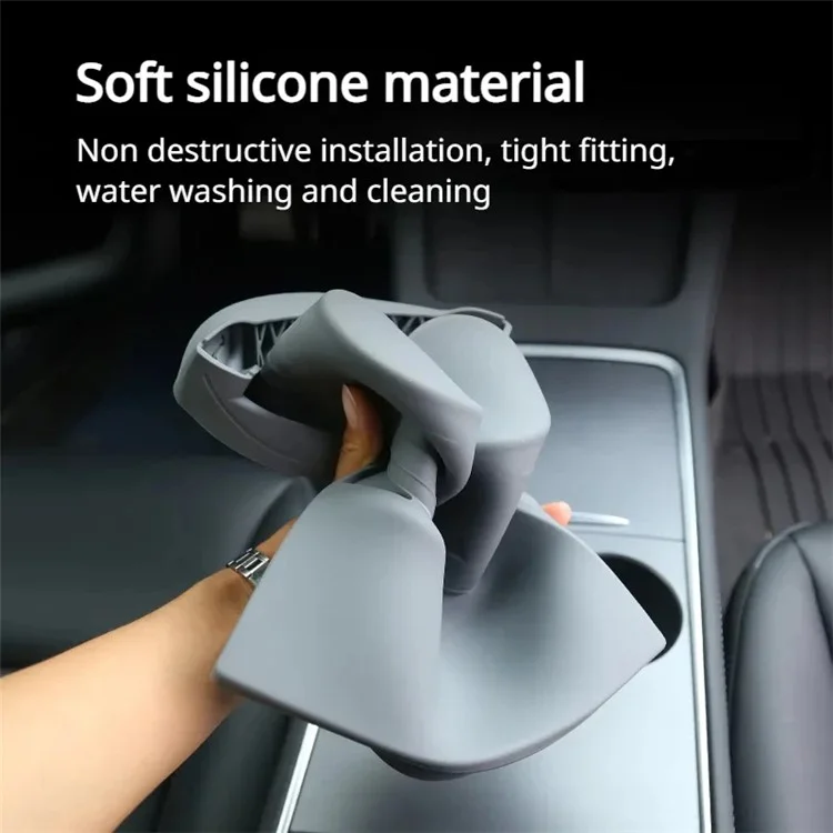 Para Tesla Model 3 / Y Cup Holder Center Console Glasses Card Storage Tray - Cinza