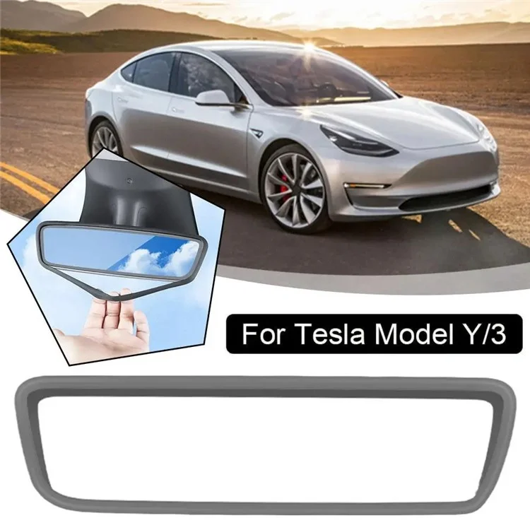TSL941 Pour modèle Y / 3 Rétroviseur intérieur arrière de voiture Protecteur en silicone - Gris