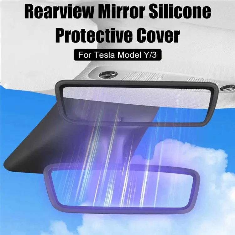 TSL941 Pour modèle Y / 3 Rétroviseur intérieur arrière de voiture Protecteur en silicone - Gris