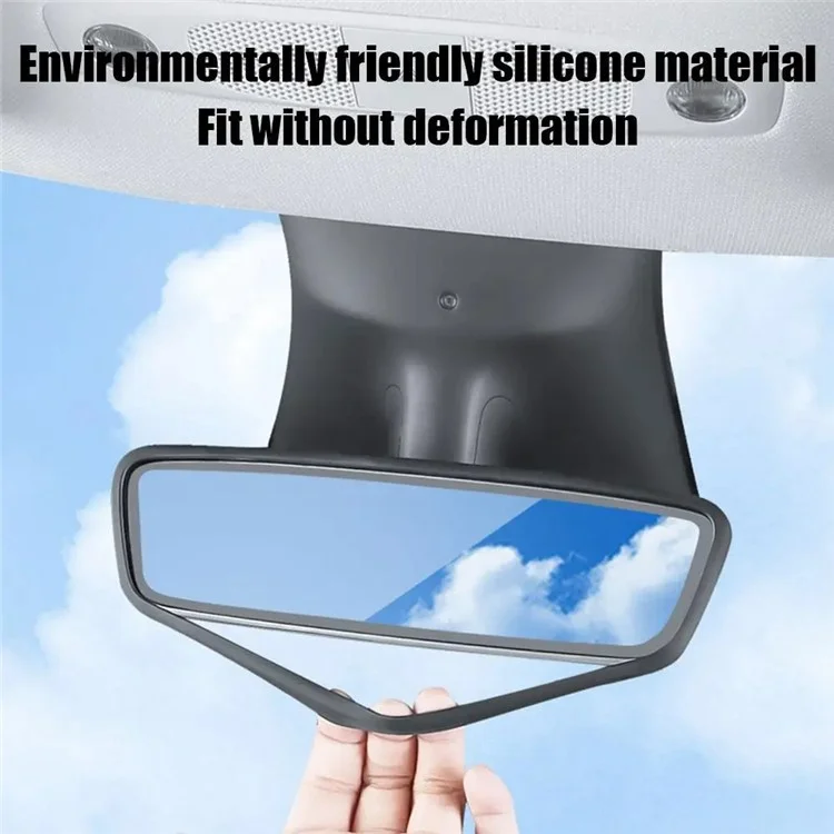 TSL941 Pour modèle Y / 3 Rétroviseur intérieur arrière de voiture Protecteur en silicone - Gris