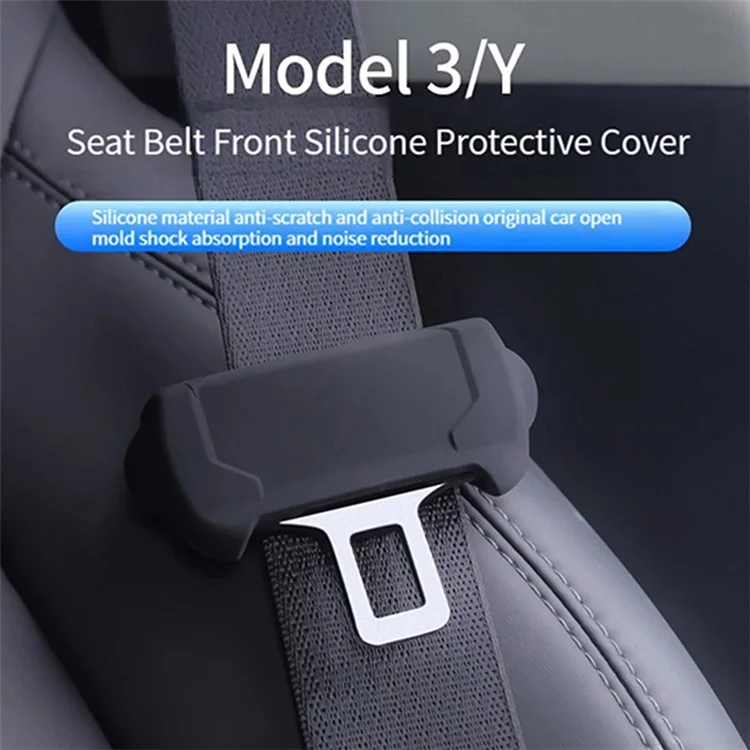 TSL825 2 pezzi / Set per Tesla Model 3 / Y Copertura della fibbia di sicurezza dell'auto in silicone