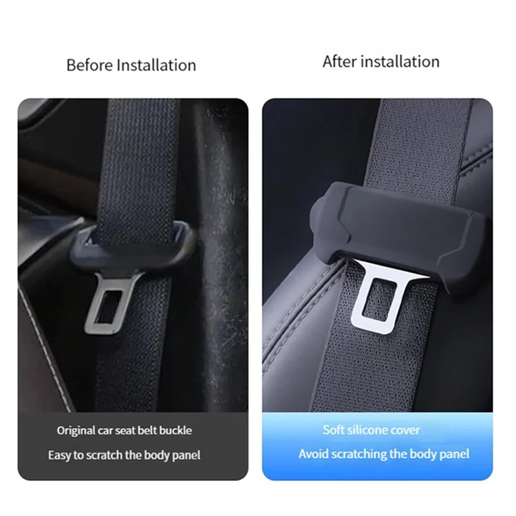 TSL825 2 pezzi / Set per Tesla Model 3 / Y Copertura della fibbia di sicurezza dell'auto in silicone